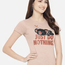 Dreambe Women Pack Of 3 Typography Printed Round Neck Cotton T-shirts image 4