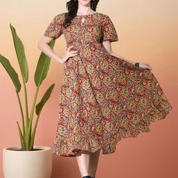 KALINI Floral Print Fit & Flare Midi Dress-picture-34