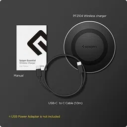 Spigen Essential PF2104 Wireless Charger with USB-C to C Type Cable Charging Pad image 2
