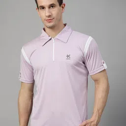 HRX by Hrithik Roshan Men Polo Neck Regular Fit Gym Sports Zipper Tshirt-picture-19