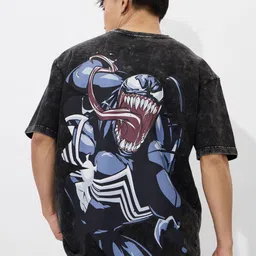 The Souled Store Men Venom Graphic Printed Round Neck Cotton Relaxed Fit T-shirt-picture-53