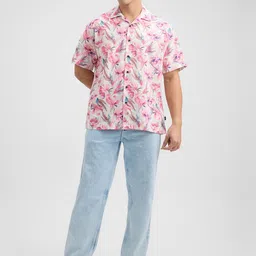 Pepe Jeans Men Relaxed Fit Cuban Collar Floral Printed Cotton Casual Shirt-picture-39