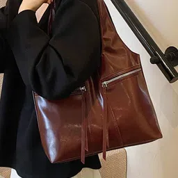 CORSICA Women Solid Structured Zip Detail Shoulder Bag image 4