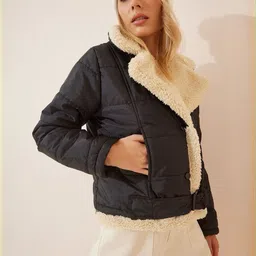 Happiness istanbul Lapel Collar Long Sleeves Puffer Jacket-picture-35