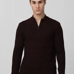 Mufti Men Self Design Pullover image 1
