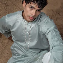 Rawayi Men Woven Design Printed Festive Silk Straight Kurta-picture-19