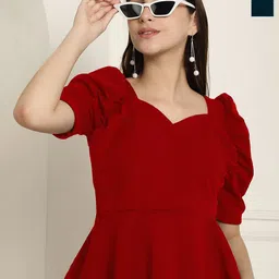 Metronaut Pack of 2 Women Puff Sleeve Peplum Top-picture-15