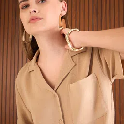 SASSAFRAS Notched Collar Shirt With Trousers Co-Ords image 2