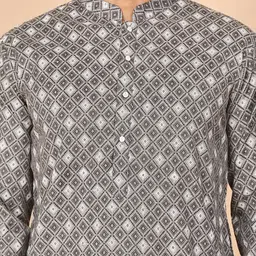 anouk mirage Anouk Rustic Men Geometric Printed Festive Cotton Straight Kurta image 3
