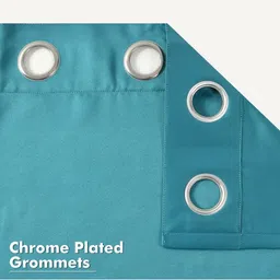 Yellow Weaves Teal Set of 2 Room Darkening Door Curtain image 3