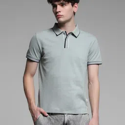 Jack & Jones Men Solid Polo Collar Cotton T-shirt-picture-28