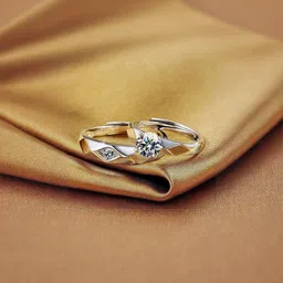 J.S ENTERPRISES Unisex Set of 2 Stainless Steel Cauple Finger Rings-image-75