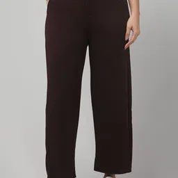 CROWN KING Women Solid Straight Fit Mid-Rise Casual Regular Trouser-picture-20