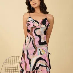 HOUSE OF MIRA Print Fit & Flare Sleeveless Dress image 3