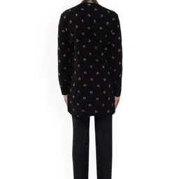 SDS By Kushal Shah Geometric Embroidered Mandarin Collar Beaded Cotton Kurta With Trouser image 4