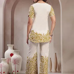 Indibelle Printed Pure Cotton Round Neck Tunic With Trouser image 5