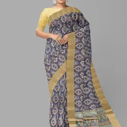 The Chennai Silks Floral Printed Zari Saree-image-37