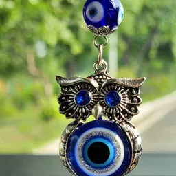 BLUE BEADS Evil Eye Owl Keychain image 4