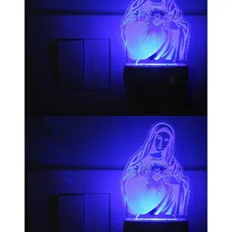 1ST TIME Red & Blue Printed Acrylic Abstract Shaped Shaped Wall Lamp-picture-17