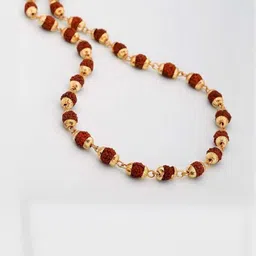 Divine souvenirs Unisex Rudraksha Beaded Minimal Chain image 3