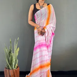 SHOPLANCE Tie and Dye Pure Georgette Saree image 3