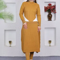 Moda Rapido Women Colourblocked Woollen Longline Pullover-picture-38