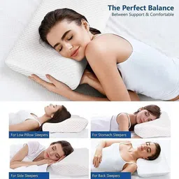 dreamnest Memory Foam Sleeping Pillow Pack of 1 Solid Premium High Dencity Pillow | Washable Zip Cover | Soft Pillow for Sleeping image 2