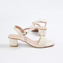 max Women PU Block Heels Square Toe Sandals image 2