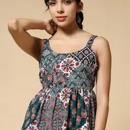 Istyle Can Women Floral Print Scoop Neck Cotton Top-picture-29