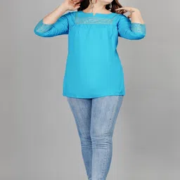 SMIEN Women Navy Blue Top image 5