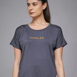 MKH Women Dri-Fit Typography Printed Round Neck Slim Fit T-shirt-image-82