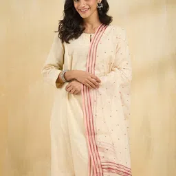 Fabindia Geometric Printed Cotton Silk Dupatta image 3