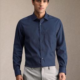 Louis Philippe Men Vertical Striped Spread Collar Pure Cotton Formal Shirt-picture-5