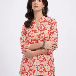 Anouk Rustic Floral Printed Mandarin Collar Straight Kurti image 5