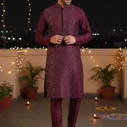 KISAH Men Printed Regular Kurta with Trousers-picture-22