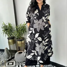 CANIZZARO Women Ethnic Motifs Printed Regular Kurta with Trousers image 2