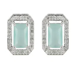 GlammTank Silver-Plated American Diamond Alloy Earrings-picture-19
