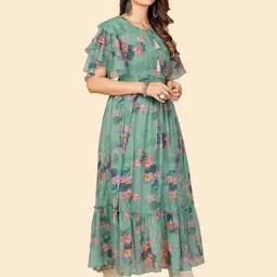 vbuyz Women Floral Print Georgette Anarkali Kurta image 4