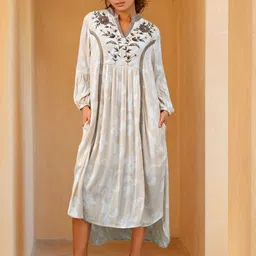 Dora Dori Women Embroidered Fit & Flare Midi Dress-picture-29