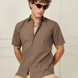 BS BLUE SQUAD Slim Fit Spread Collar Casual Shirt image 1