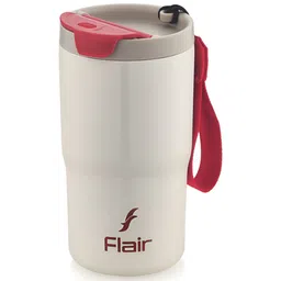Flair White & Red Solid Stainless Steel Glossy Mugs Set of Cups and Mugs-image-86