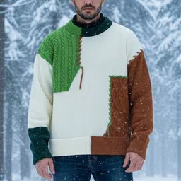 HERE&NOW Men Colourblocked Pullover image 2