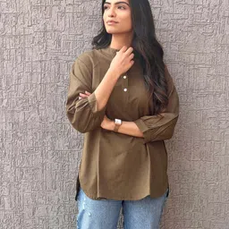 kirnya Formal Regular Sleeves Solid Women Green Top-picture-11