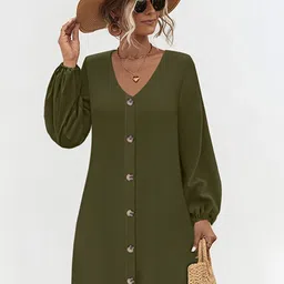 StyleCast x Revolte Women Above knee length Shirt Dress-image-62