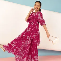 Antheaa Girls Printed Top with Palazzos image 3