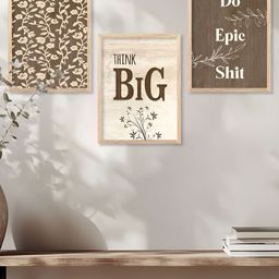 Kotart Brown & White 3 Piece Wooden Abstract Wall Arts-picture-3