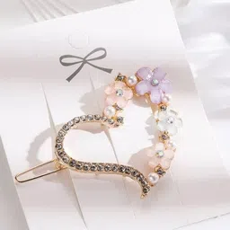 SHREEWATCHES Women Set of 4 Embellished Claw Clip image 5