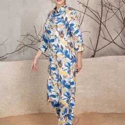 SANASH Collections Ethnic Floral Printed Tunic With Trousers Co-Ords Set-picture-26