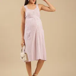 Shades of Sabi Floral Print Fit & Flare Midi Maternity Dress image 2