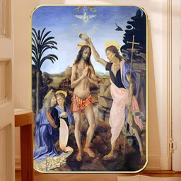SAF Blue & Green The Baptism of Christ Classic Religious Renaissance Wooden Wall Art-picture-42